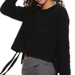 Knit Black Sweater with Ties